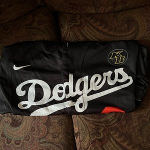 Kobe Bryant black baseball dodgers LA jersey (printed) no embrodiery